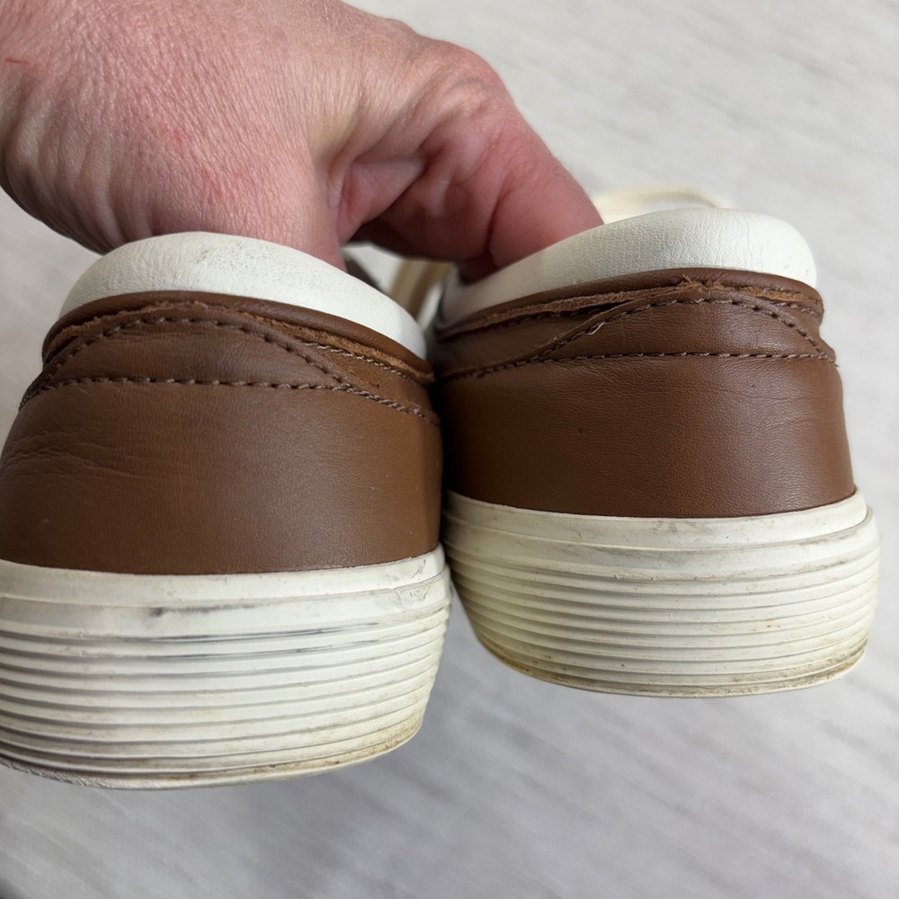 Polo Ralph Lauren Faxon Low‎ Brown Leather Sneakers Mens 8.5 D Preppy - Picture 7 of 10